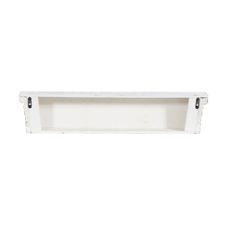 White Wood Distressed Vintage Farmhouse Wall Shelf 28" or 36"