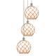 Option Brushed Satin Nickel / White Glass with Brown Rope