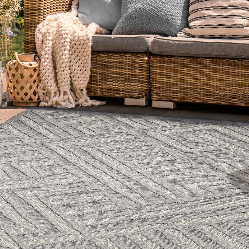 Superior Contemporary Geometric Abstract Indoor Outdoor Area Rug