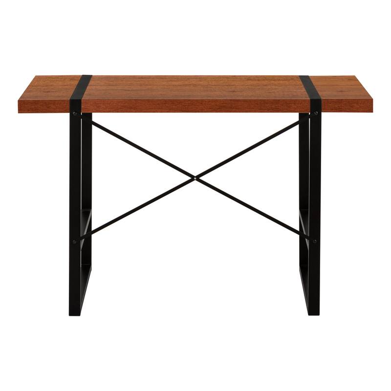 Computer Desk, Home Office, Laptop, 48"l, Work, Brown Laminate, Black Metal, Contemporary, Modern