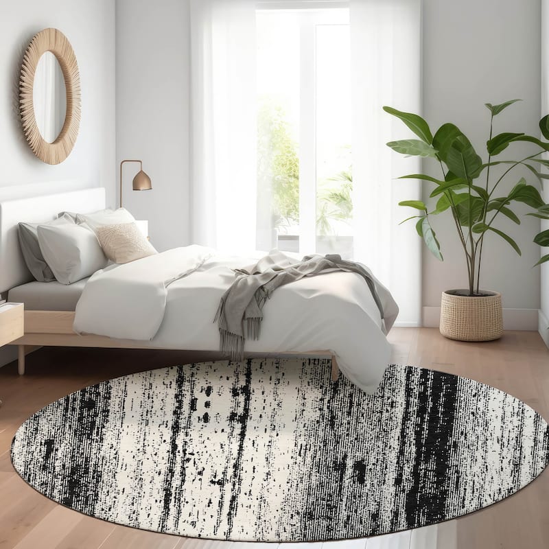 Premium Washable Super Soft Transitional Ombre Mayfield Rug - Black - 8' x 8'
