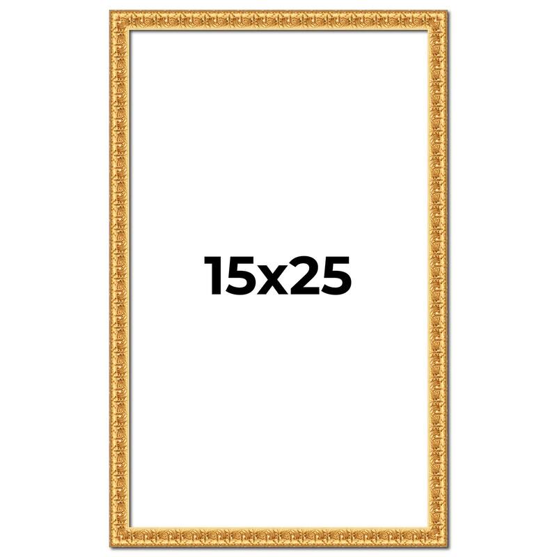 15x25 Frame Gold Real Wood Picture Frame Width 1 inches | Interior