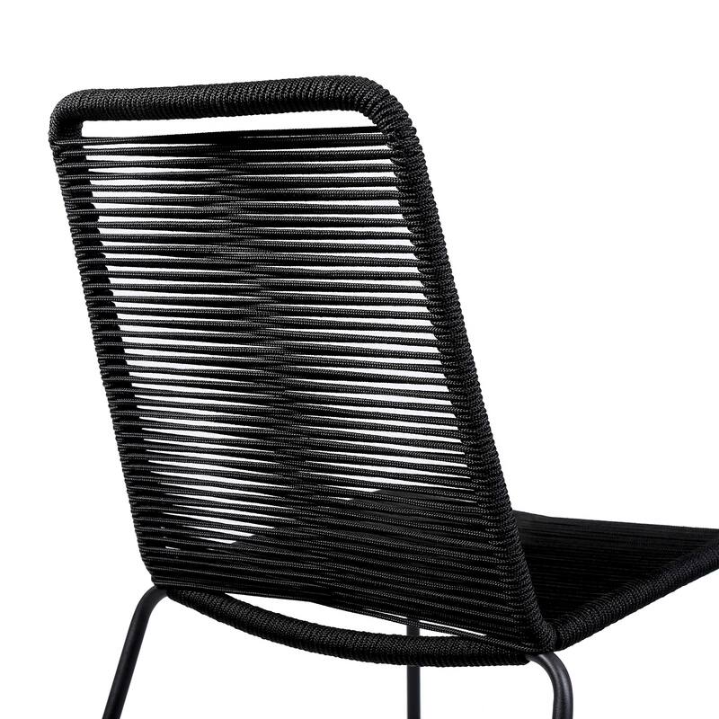 Shasta Metal and Rope Outdoor Patio Stackable Dining Chairs - Set of 2