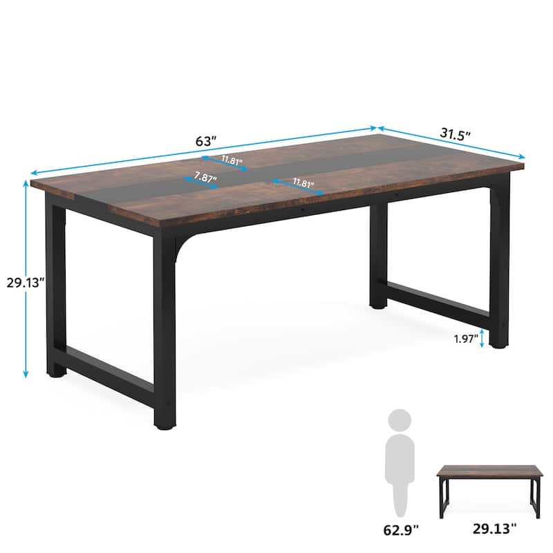 63" Modern Computer Desk for Home Office