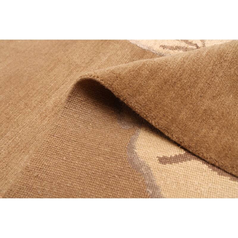 ECARPETGALLERY Hand-knotted Opulence Brown Silk, Wool Rug - 8'0 x 9'11