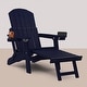 preview thumbnail 52 of 78, WINSOON All Weather HIPS Folding Adirondack Chair with Ottoman, 5-Gear Adjustable Backrest and Retractable Ottoman Set of 4