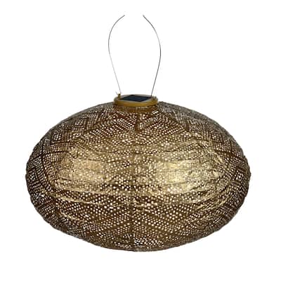 Oval LED Lighted Bazaar Lantern - 16.5" - Gold