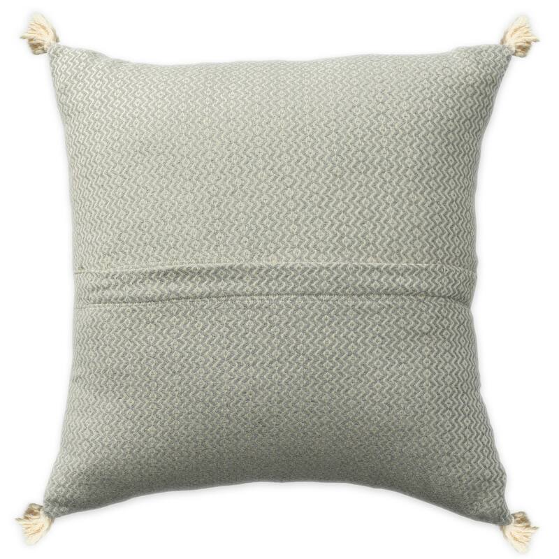 Geometric Chevron Power-Loomed Cotton Throw Pillow Cover - 18" - Gray