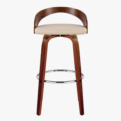 Carson Carrington Stavanger 30" Fixed-Height Bar Stool with Bent Wood Legs & Round Footrest (Set of 2)