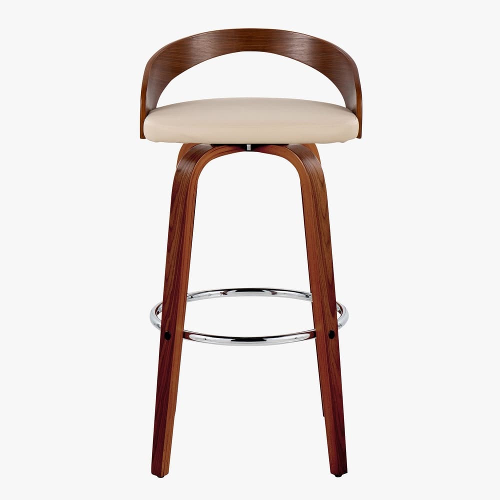 Carson Carrington Stavanger 30" Fixed-Height Bar Stool with Bent Wood Legs & Round Footrest (Set of 2)