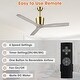 preview thumbnail 10 of 13, 54" Modern Gold Solid Wood Indoor Ceiling Fan with Remote and 6-Speed DC Motor