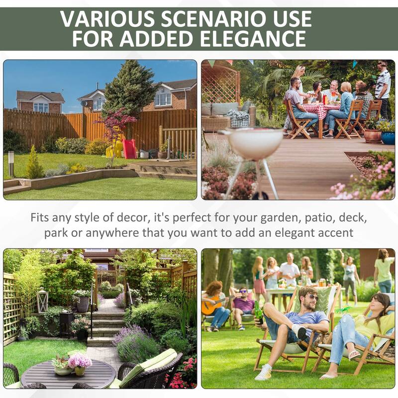 Outsunny 13" Heavy Duty Multi-Use Ceramic Garden Stool / Round Side Table / Foot Rest with Lattice Ring Design Green