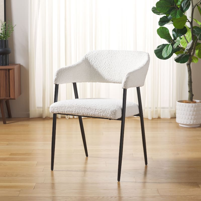 SAFAVIEH Ebba Dining Chair - 21.7 In. W x 22 In. D x 30.7 In. H - 22Wx22Dx31H - White/Black