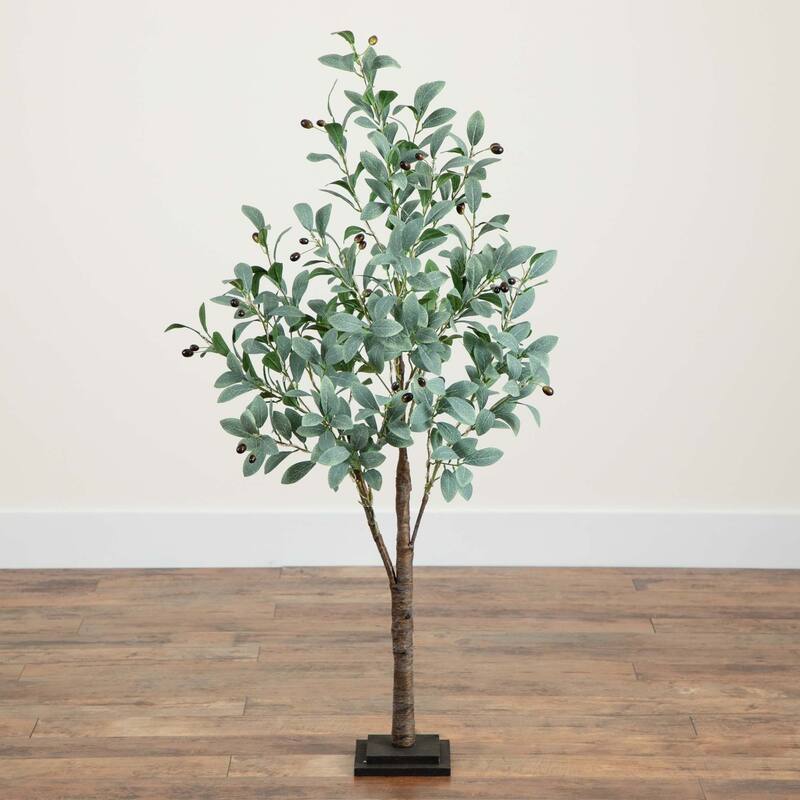 Pre-Lit Black Olive Artificial Tree - 4' - Warm White LED Lights