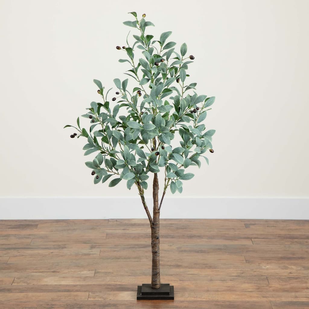 Pre-Lit Black Olive Artificial Tree - 4' - Warm White LED Lights