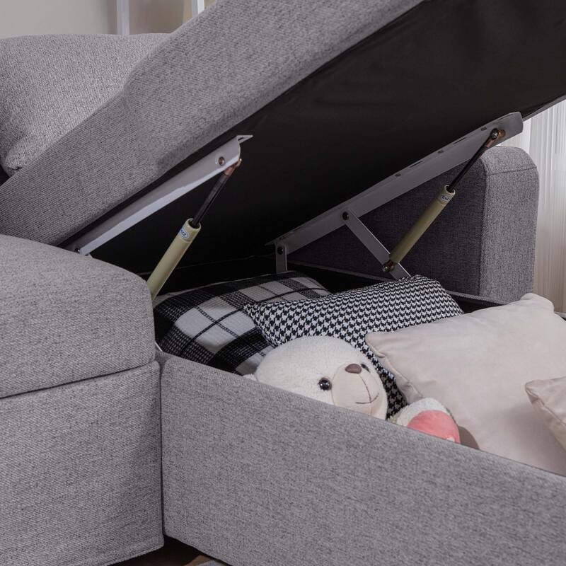 84" 3 in 1 Linen Sleeper with USB Ports and Cup Holders