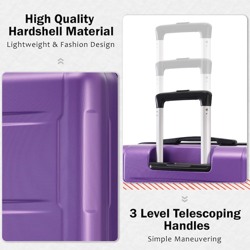 Luggage Sets 2 Piece Suitcases, ABS Hardshell Luggage with TSA Lock and Bags Expanable Spinner Wheels, Durable Travel Luggage