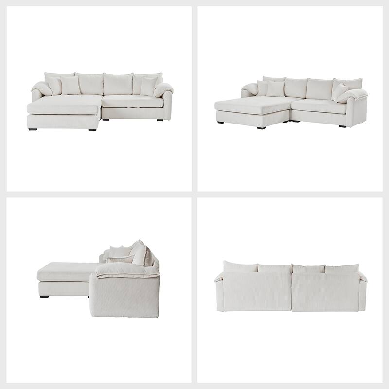 Cesare Modern 2-Piece Reversible Cushions Sectional with Storage by HULALA HOME