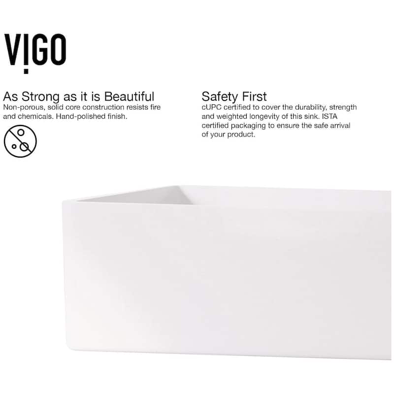 Vigo Magnolia 21-1/4" Matte Stone� Vessel Bathroom Sink with Olus