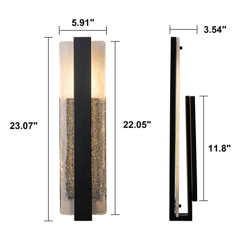 23" Modern Led Wall Sconce with Bulbble Glass