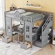 preview thumbnail 21 of 38, Impression & Beautiful Full-Over-Full Bunk Bed with Changeable Table, Bunk Bed Grey