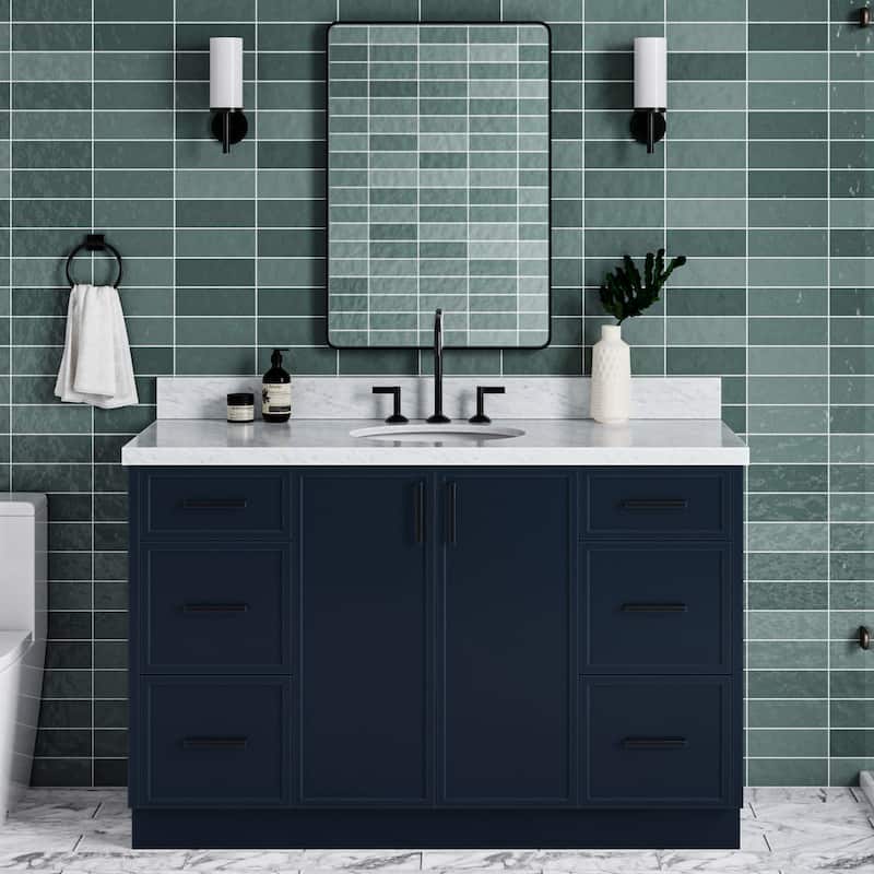 Ariel K55CWOVO Kelly 55" Free Standing Single Basin Vanity Set with - Midnight Blue