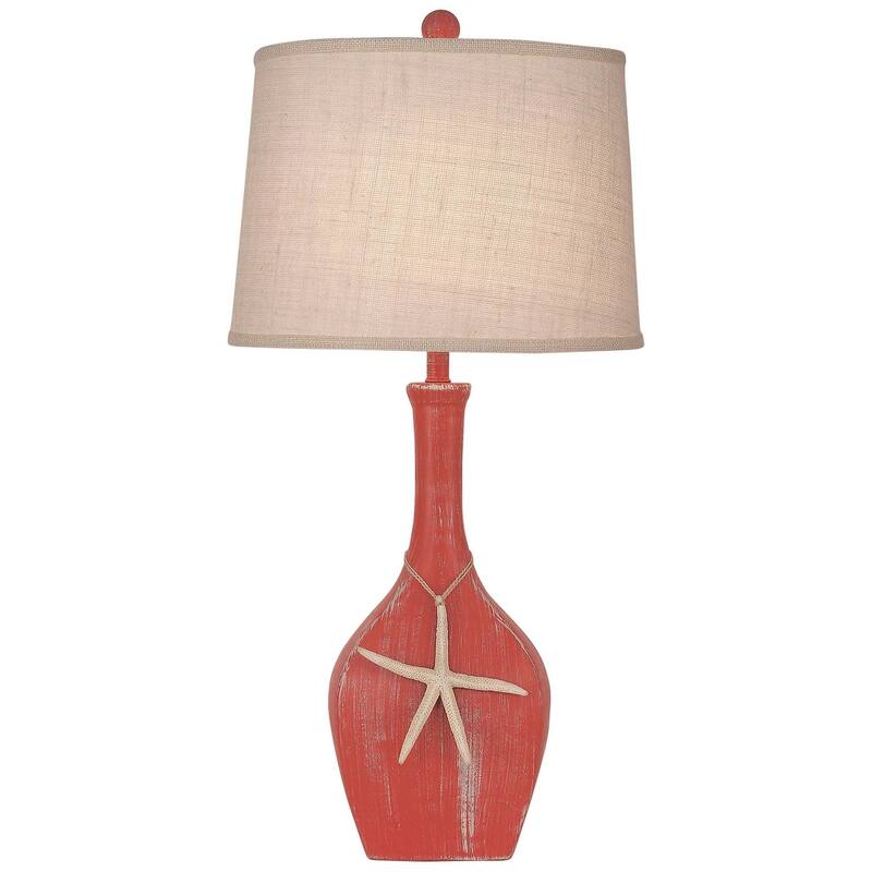 Coastal Oval Genie Table Lamp - Coral