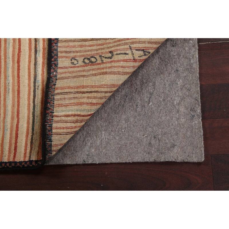 Modern Striped Gabbeh Kashkoli Oriental Area Rug Handmade Wool Carpet - 2'6" x 4'1"