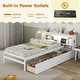 preview thumbnail 13 of 16, Twin Size Bed Frame with LED Light and Bookcase Headboard