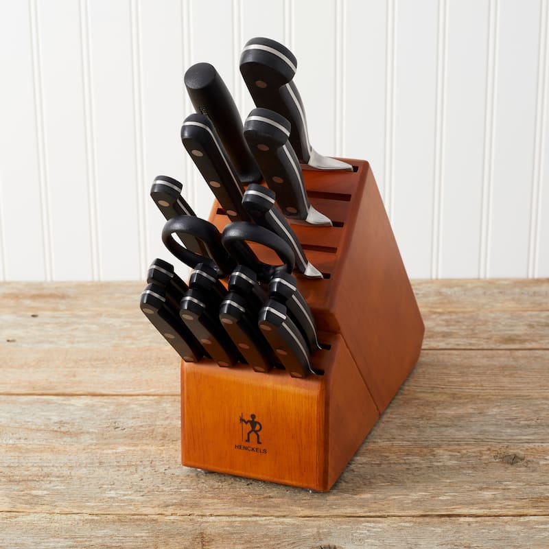 Henckels Classic 16-Pc Knife Block Set, Chef’s Knife, Steak Knives, Black - Natural