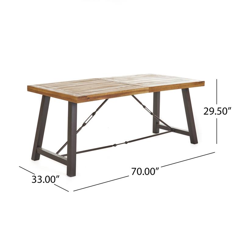 Salons Outdoor 6-pc. Wicker Wood Dining Set by Christopher Knight Home