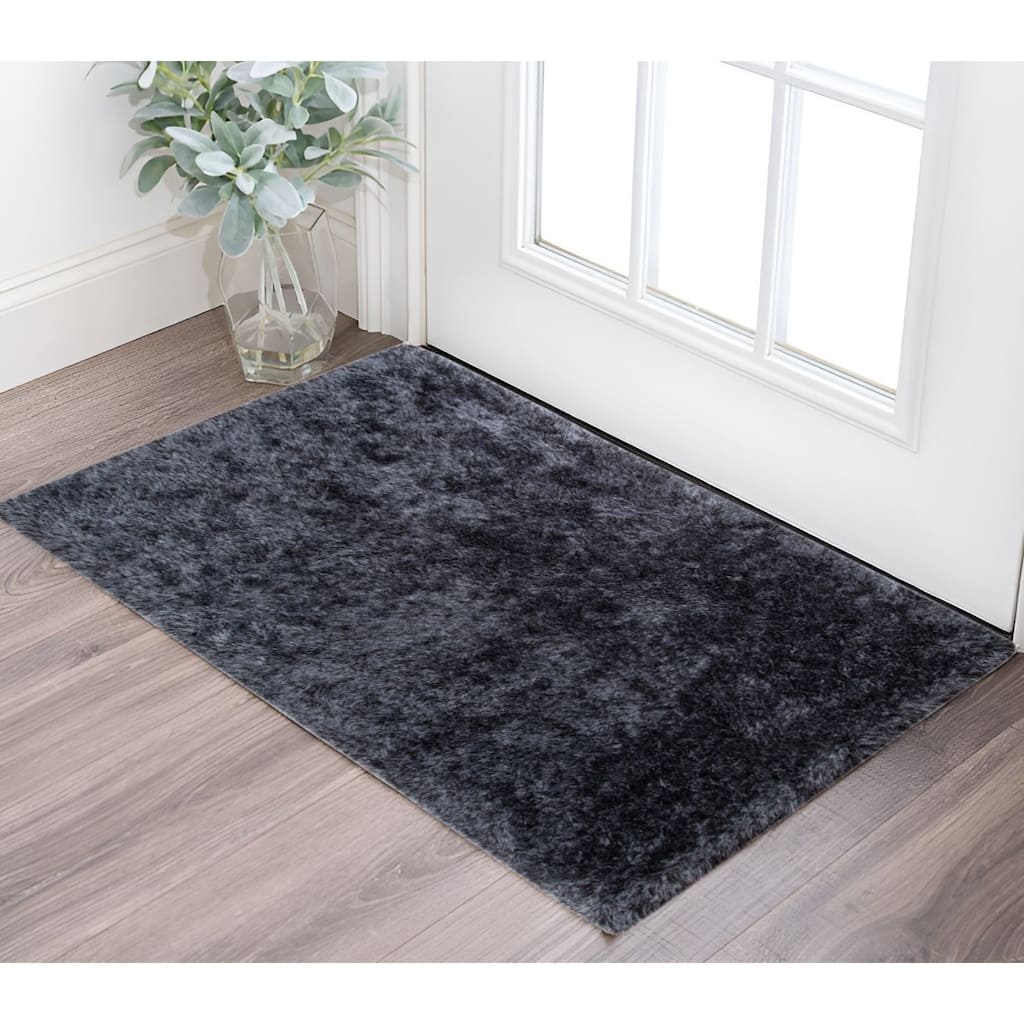 HomeRoots Solid Color Transitional Rectangle Area Rug - 36.00 in. x 24.00 in. x 2.95 in.