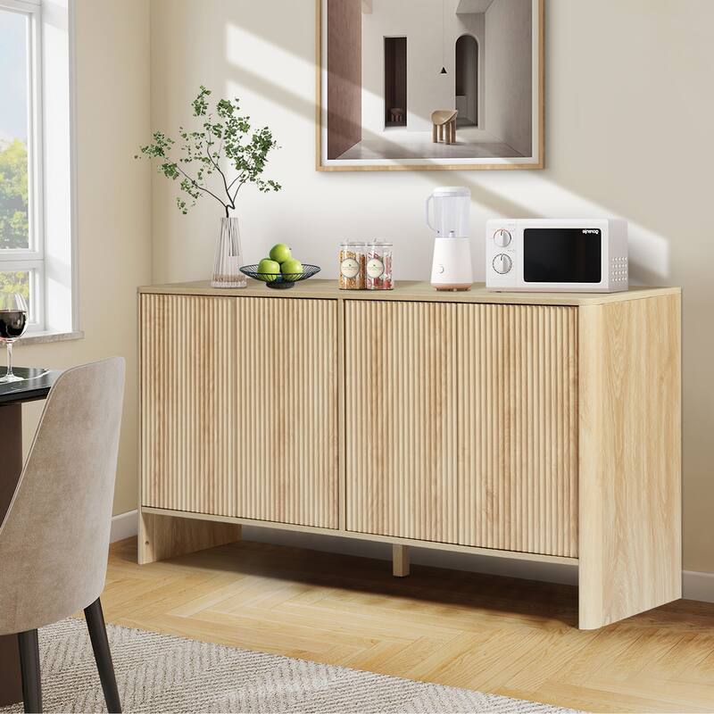 57in.W Wooden 4-Door sideboard/Buffet Storage Cabinet
