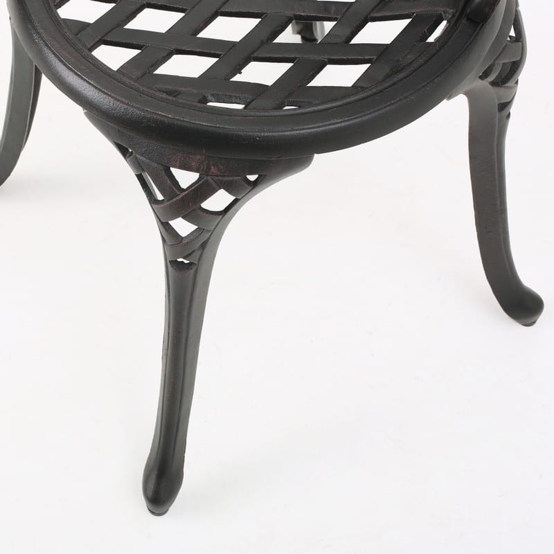 3-Piece Metal Bistro Set - Curved Cast Aluminum Outdoor Table and Chairs
