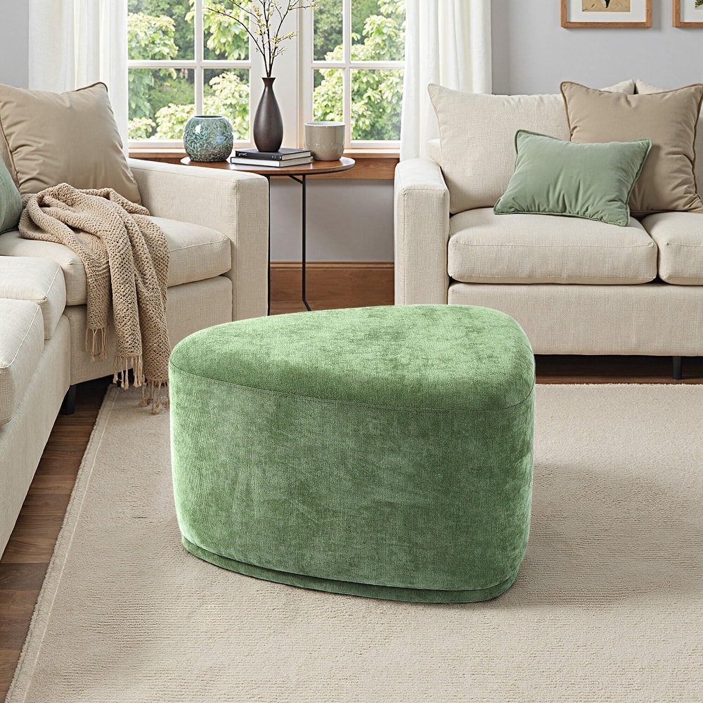 Bonnie 26"/43" W Chenille Small/ Oversized Triangular Cheese Ottoman