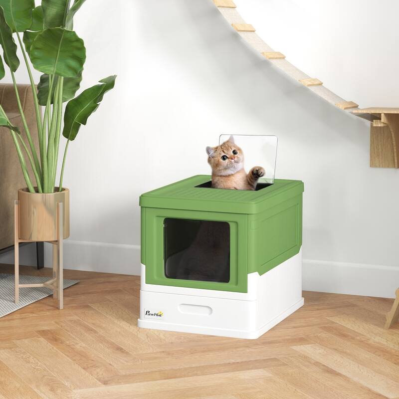 PawHut Fully Enclosed Cat Litter Box with Scoop