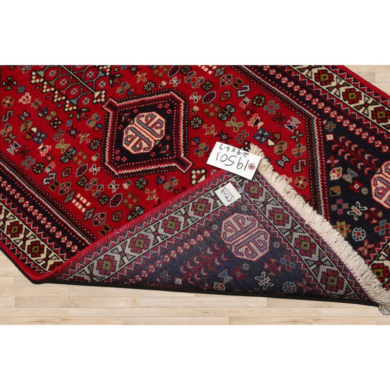 2'9''x4'7'' Hand Knotted Wool Red Abadeh Traditional Rug - 2' 9'' x 4' 7''