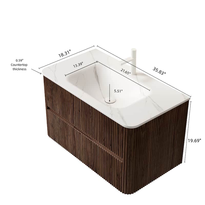 36-inch Floating Bathroom Vanity with Sink