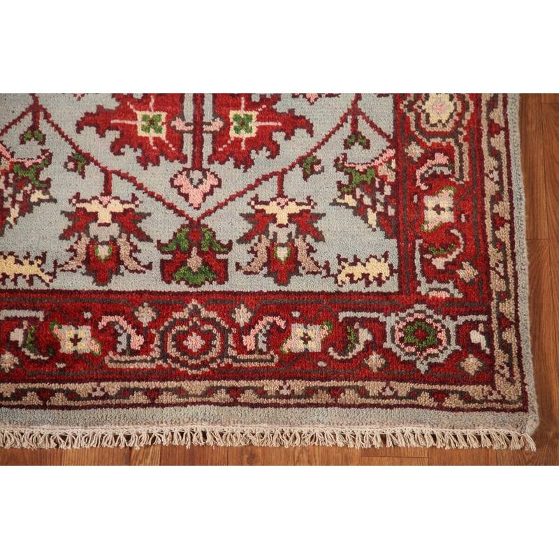 Light Blue Oushak Accent Rug Hand-Knotted Transitional Wool Carpet - 2'10"x 5'0"