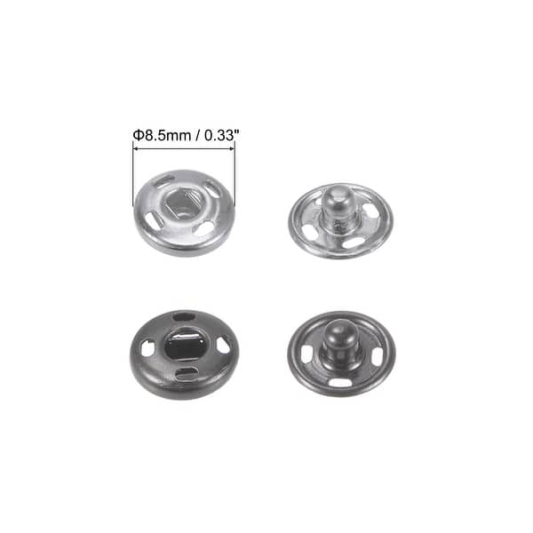 Sew-on Snap Buttons 50 Sets 8.5mm Snap Fasteners for Sewing Black ...