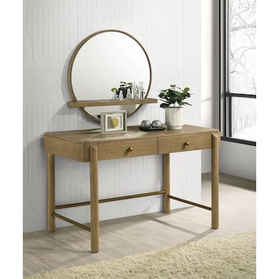 Arini 2-piece Makeup Vanity Table and Mirror Set Sand Wash