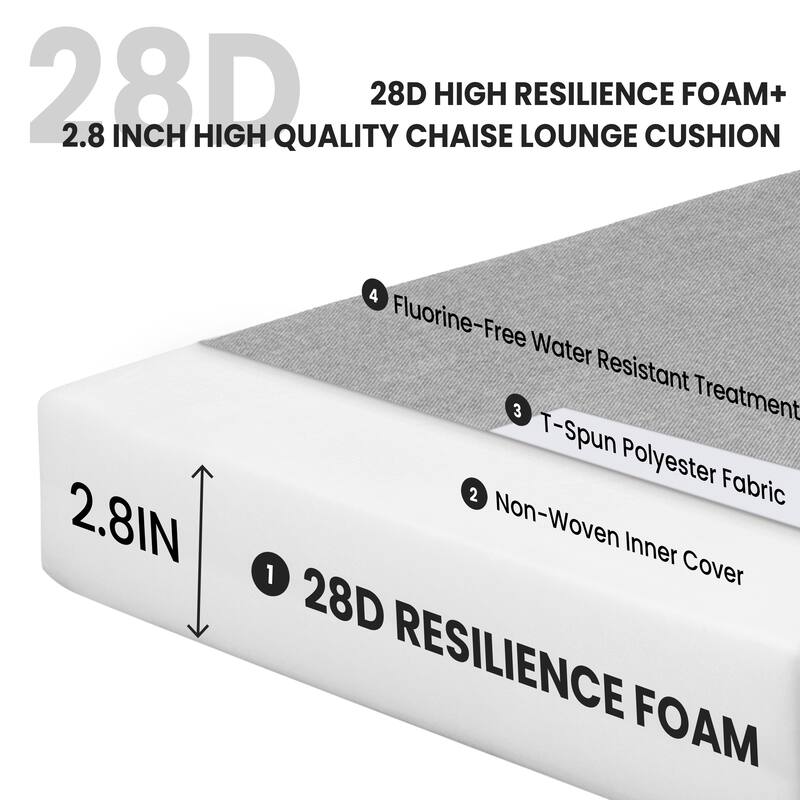 Pellebant Outdoor Lounge Chair Cushions with Pillow