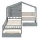 preview thumbnail 17 of 16, Twin Size House Bed with Upholstered Sofa, House Bed with Charging Station, Wireless Charging, Shelves and Two Drawers