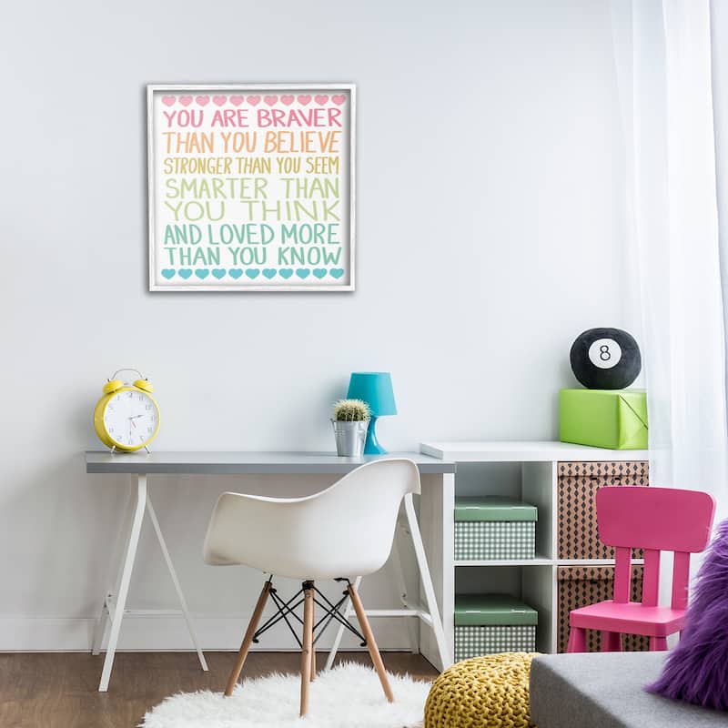 Stupell Rainbow Confidence Phrases Framed Giclee Art Design By Sweet Melody Designs