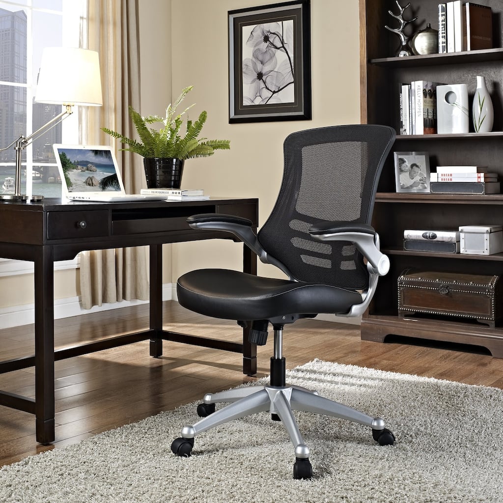 Porch & Den Williamsburg Mesh Back and Leatherette Seat Office Chair