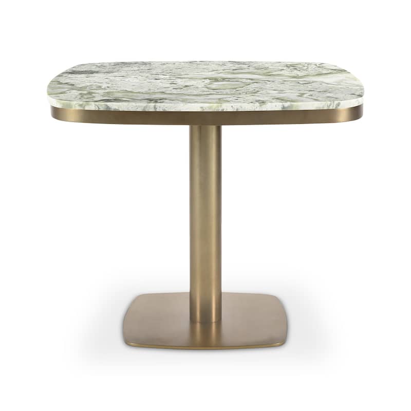 Aurelle Home Antique Brass Marble-Top Cafe Table