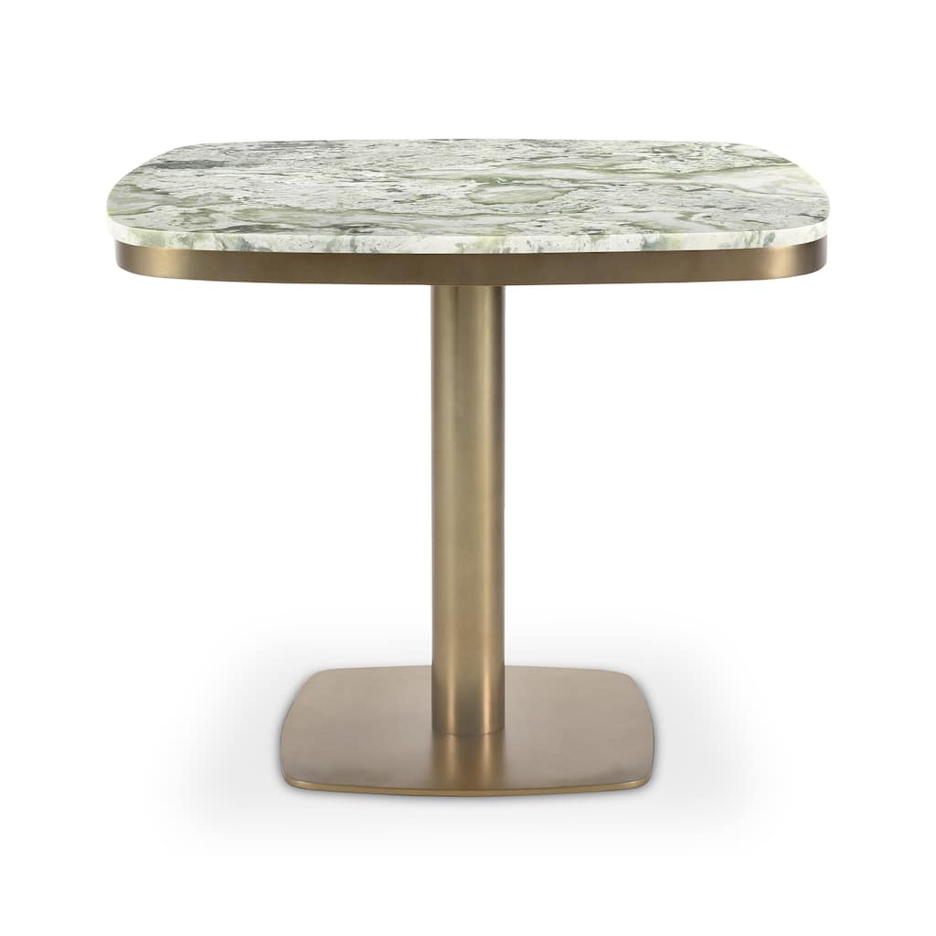 Aurelle Home Antique Brass Marble-Top Cafe Table