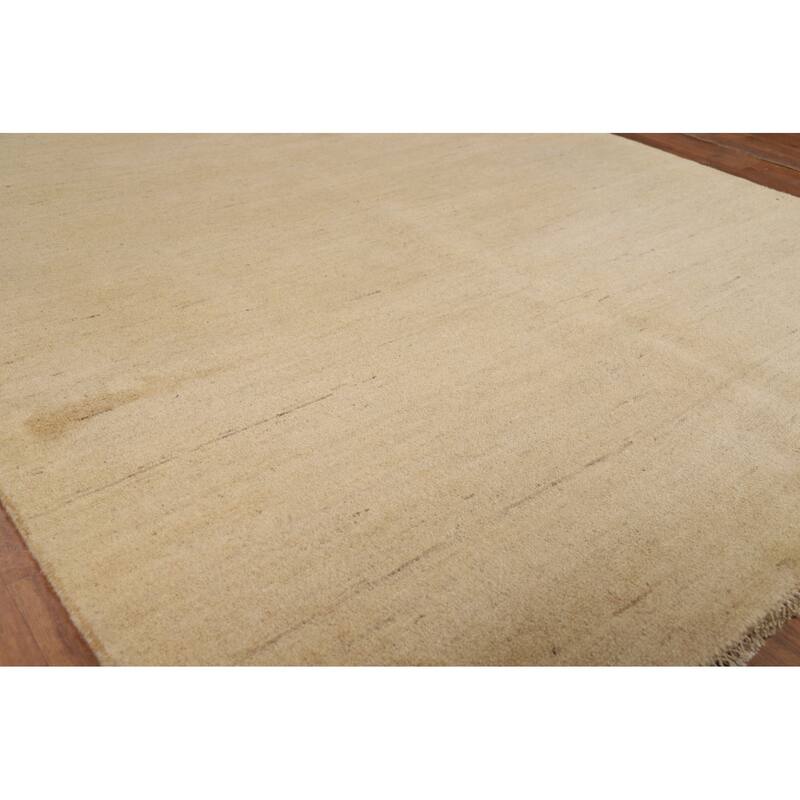 Muted Gabbeh Modern Rug Hand-Knotted Wool Carpet - 4'10"x 6'6"
