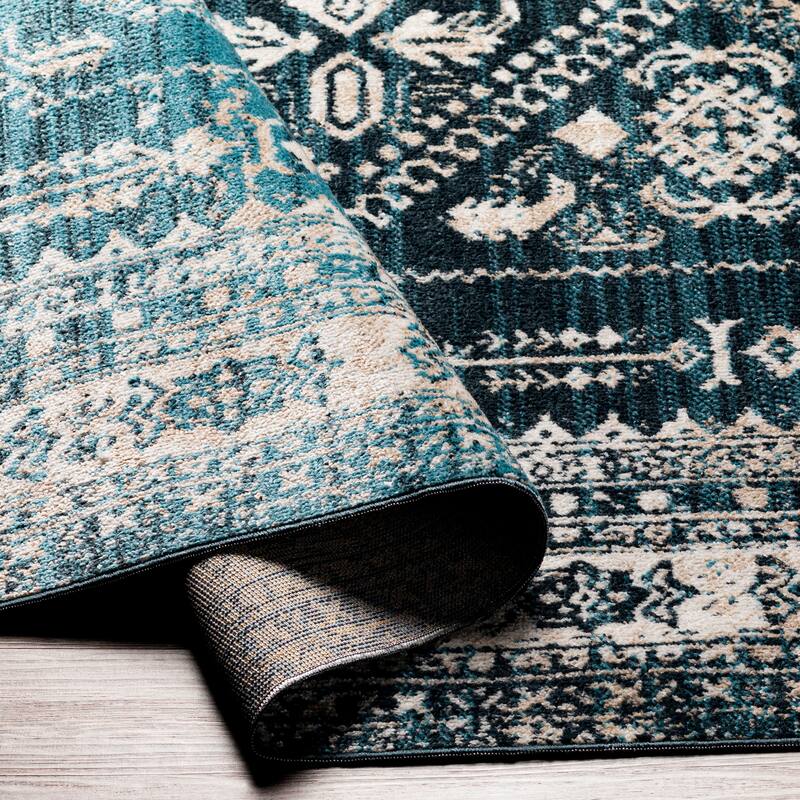 Livabliss Ambridge Machine Washable Traditional Diamond Area Rug