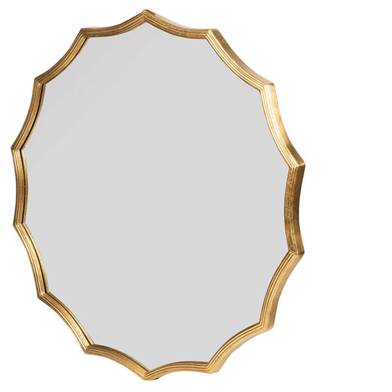 CUSchoice Round Sunburst Wall Mirror with Gold Finish - D40"